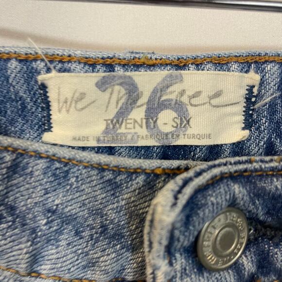 Free People We The Free Embroidered Fruit Straight Leg Distressed Jeans 26 - Picture 4 of 9